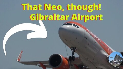 Close up of A320 NEO Departing Gibraltar