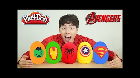 Superhero Surprise Eggs Opening With Batman Spiderman Superman Hulk Ironman ToysReview