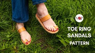 Leather Toe Ring Sandals (Pattern in Description)