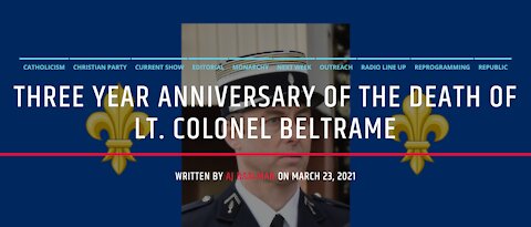 Three Year Anniversary Of The Death Of Lt. Colonel Beltrame