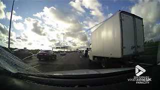 Driver encounters flying doors on motorway