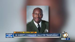 SD Sheriff's Commander calls for transparency