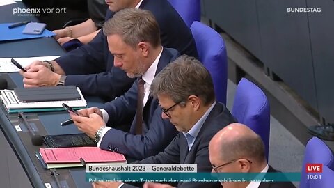 Alice Weidel bei der Generaldebatte zum Bundeshaushalt 2023 am 23.11.22