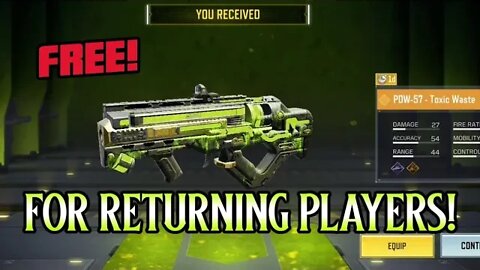 Free Legendary PDW for Returning Players