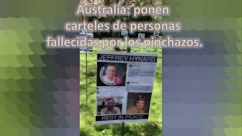 Australia: ponen carteles de muertos por los pinchazos.