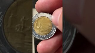 500 Lira Italian Coin, Very Good Design