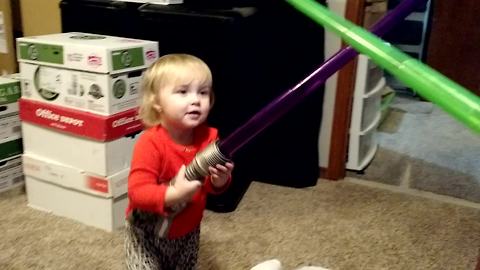 Little girl is a young Jedi in training