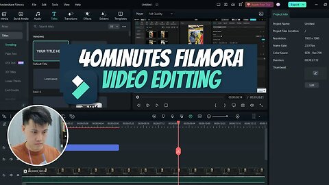 40 MINUTES FILMORA VIDEO EDITING FOR BRANDS - Chroma Key,transition , effect, font,Speech to text