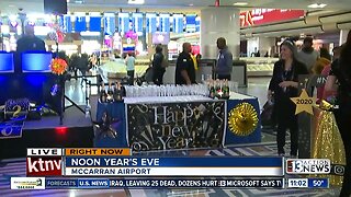 Noon Year's Eve at Las Vegas airport