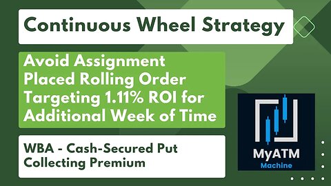 Targeting 1.11% ROI - Placed Rolling Order to Avoid Assignment - On-Going Cash Secured Put Position
