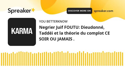 Negrier Juif FOUTU: Dieudonné, Taddéi et la théorie du complot CE SOIR OU JAMAIS .