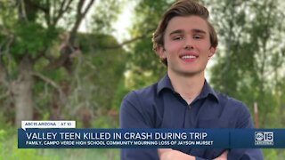 Valley teen killed in crash during trip