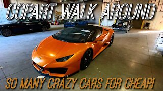 Copart Walk Around, Crazy Cars For So Cheap! Porsche New,F22 Raptor Fly By, Smart Park!