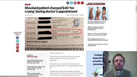 Woman charged $40 for crying in the doctor's office