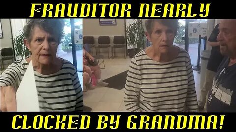 Frauditor Nearly Clocked by Grandma at Florida DMV: HAHAHA!