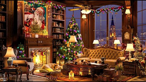 Instrumental Christmas Jazz Music 2024 & Warm Fireplace Sounds 🔥 Cozy Winter Coffee Shop Ambience