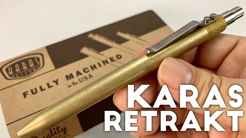 The Karas Kustoms RETRAKT Custom Machined Pen Uses Pilot G2 Refills