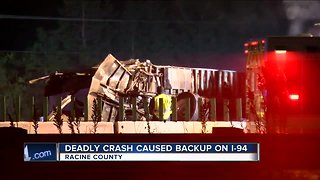 One dead in semi roll-over crash on I-41/94