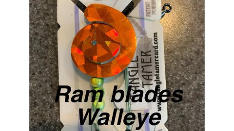 Montana Blades and tangle tamer cards for walleye on Lake Erie