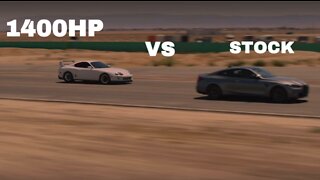1400HP Toyota Supra Vs Stock 2023 BMW M4 Competition xDrive 1/4 Mile Drag Race