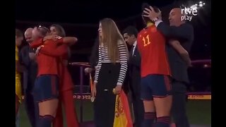 Spanish Soccer President Kisses Team Captain On The Lips After World Cup Win
