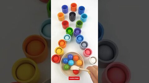 Satisfying color sorting ASMR! #satisfying #coloring #woodenballs#viral