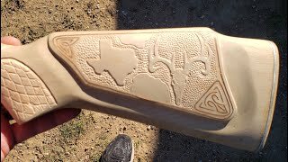 1: Sanding and carving (HOW-TO) CARVED RIFLE STOCK