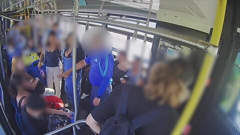 Inside view from NCTD bus camera: Driver talks to student before fight
