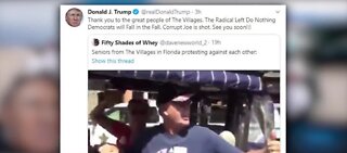 Trump retweets man chanting 'white power'