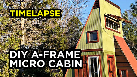 2-Level A-Frame Cabin Build TIMELAPSE - Tiny House Start to Finish