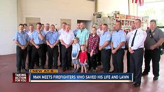 Man surprises Pasco County first responders that saved his life and grass after heart attack