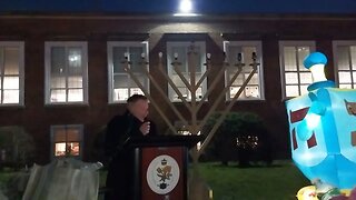 The #Chanukah #Hanukkah Menorah Lightning Ceremony outside Queens Borough Hall 12/20/22