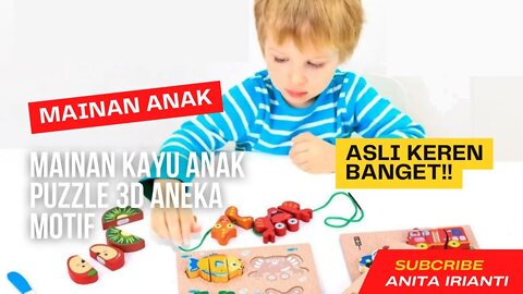 MAINAN KAYU ANAK PUZZLE 3D ANEKA MOTIF