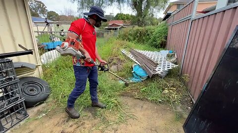 I Tricked Him Into Helping Me With The WORST Overgrown Yard Clean Up I Have Ever Done.