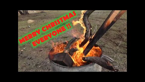 Redneck Yule Log ! Burn Barrel Style 2021 With Special Aerial Perfomance