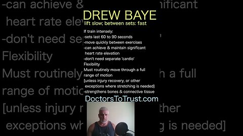 Drew Baye. If train intensely:-sets last 60 to 90 seconds -move quickly between exercises