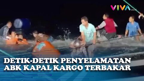 Aksi Dramatis Penyelamatan ABK Kapal Kargo Terbakar di Laut Mentawai