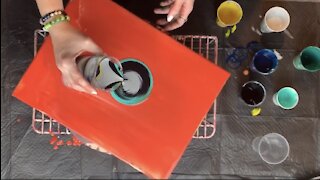 (14) Acrylic Pour Painting on a Turntable -Relaxing Fluid Art Funky!