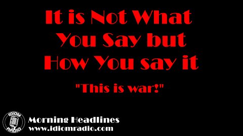 Morning Headlines – War allowing for history and heritage and culture to be leveled.