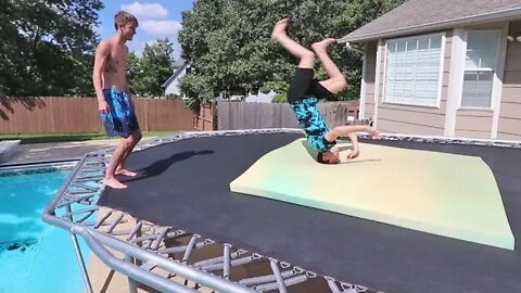 TEACHING MY UNATHLETIC BROTHER A BACKFLIP!