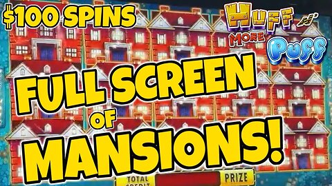 BEST BONUS EVER!!! ⚠️ FULL SCREEN MANSION FEATURE JACKPOT! ⚠️ HIGH LIMIT HUFF N MORE PUFF!