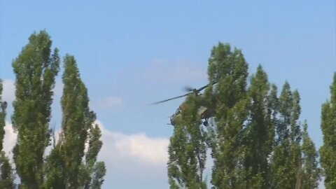 Mi-28 attack helicopter crews of the Western MD's army aviation in combat action