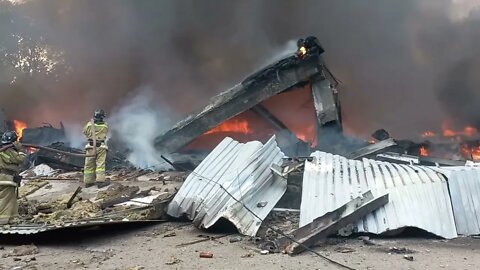 Ukrainian bombing of civilian areas of Donetsk June 13 killed 5 & caused massive fires
