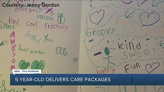 5-year-old delivers care packages