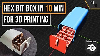 Model A Hex Bit Storage Box For 3D Printing In 10 Minutes Ep. 2 - Blender 3.0 / 2.93