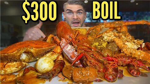 $300 MASSIVE SEAFOOD BOIL | Lobster, King Crab, Crawfish, Shrimp | DELICIOUS CAJUN SEAFOOD