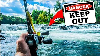 EXPLORING a Dangerous river for GIANT Bass!