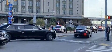 Biden Motorcade arriving in Scranton PA “Let’s Go Brandon”