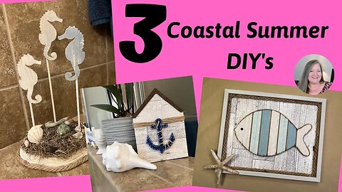 3 Coastal Summer DIYs ~ Beach Themed Home Decor Dollar Tree Shore Living Summer DIYs ~ Summer Crafts
