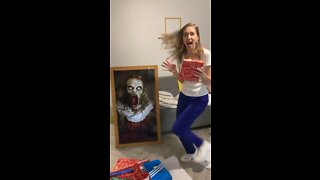 Creepy painting prank